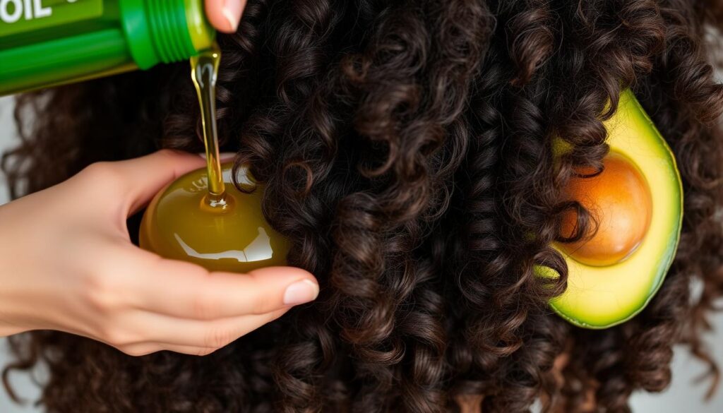 huile d'avocat pour cheveux bouclés